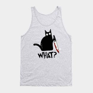 Cat What? Murderous Black Cat With Knife Gift Premium T-Shirt Classic T-Shirt Tank Top